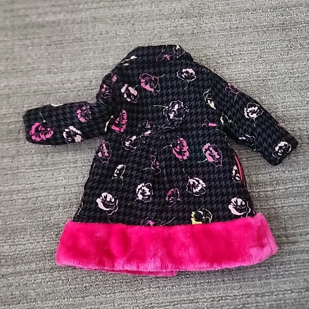 Penelope Mack Girl’s Floral Print Corduroy Faux Fur Coat